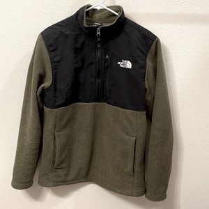 North Face - Men's - 1/4 Zip - Black - Green - Medium